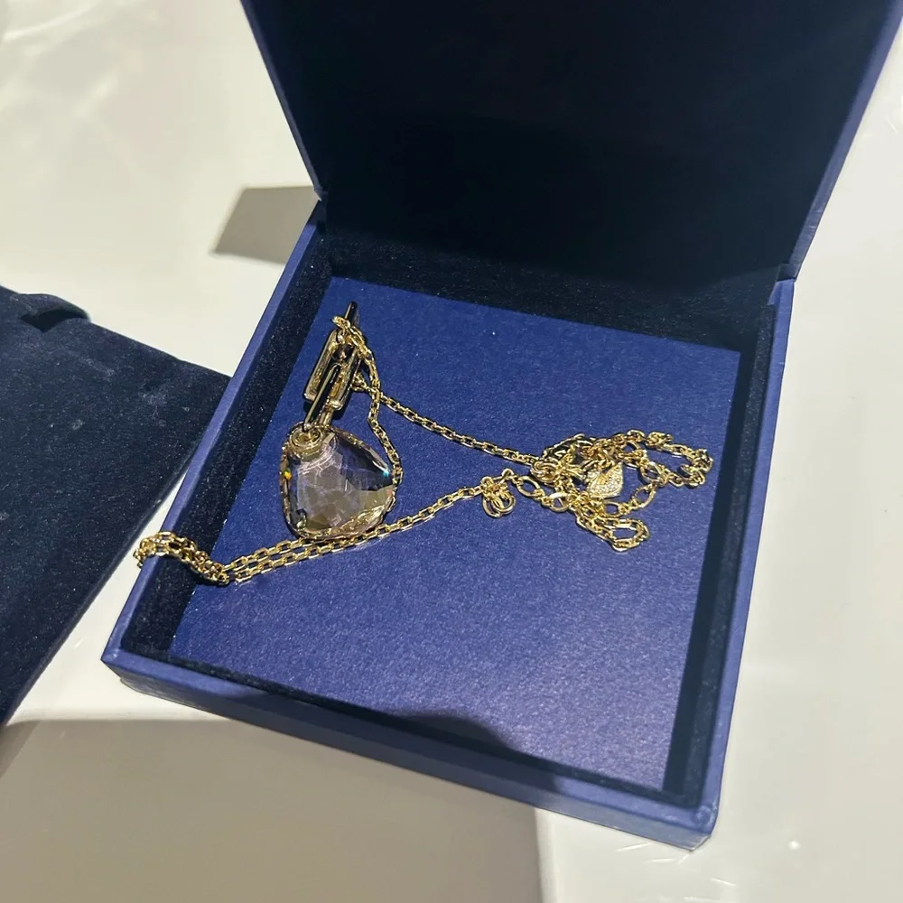 Swarovski Gold-Tone Teardrop Necklace - Picture 5 of 6